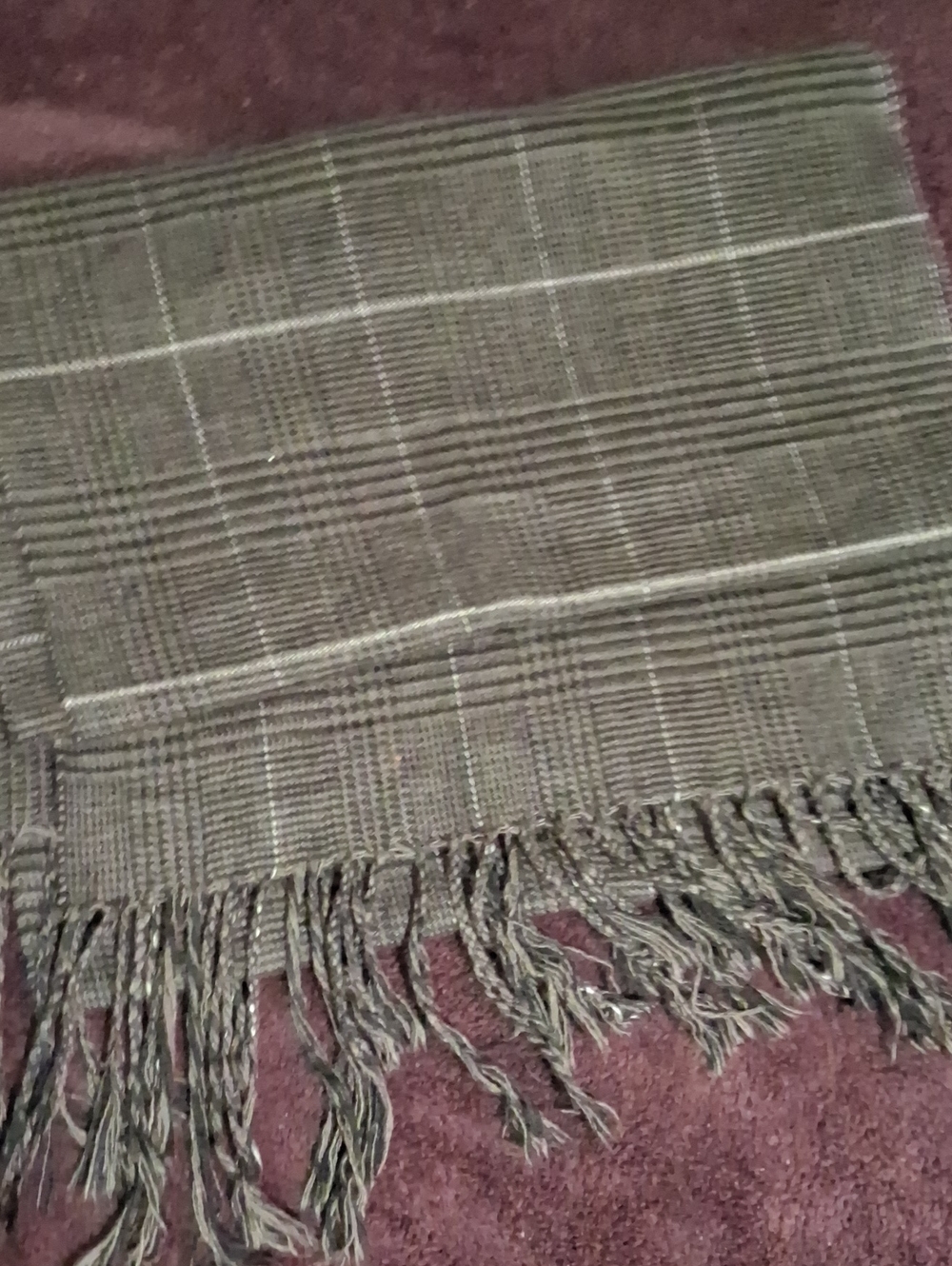 Plaid Fringe Scarf